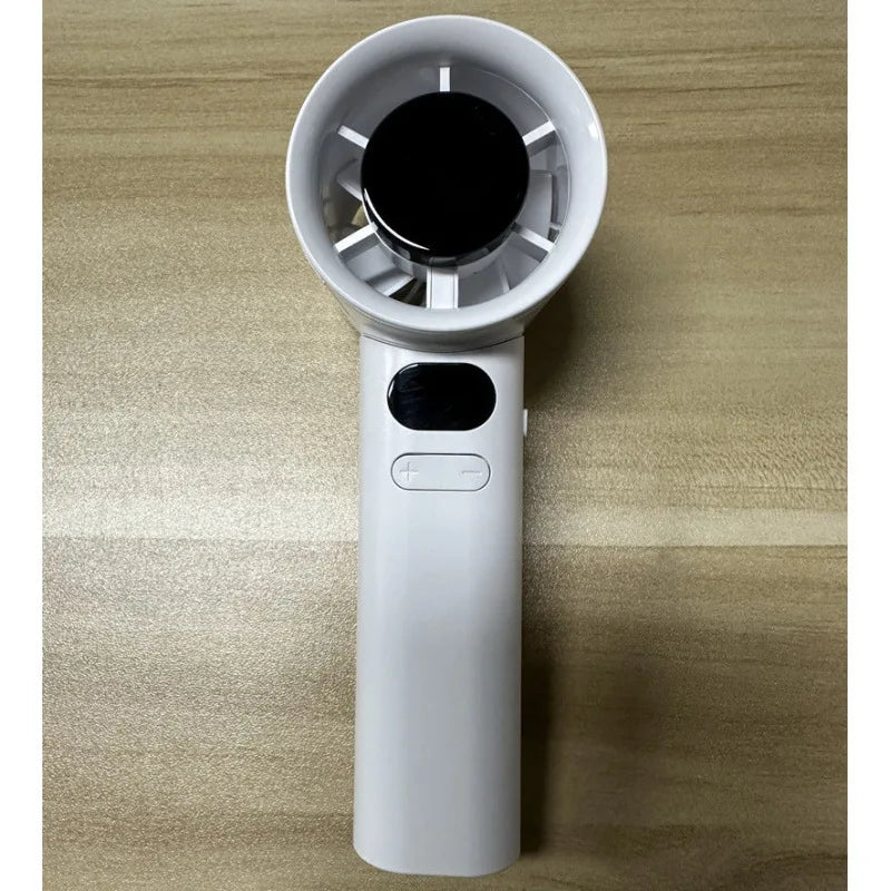 Portable Handheld Fan with 120 Wind Speeds USB Rechargeable Bladeless High-Speed Electric Cooling Fan for Personal Use